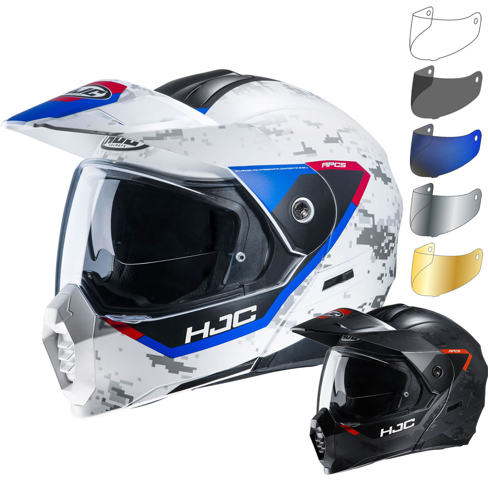 hjc c80 adventure helmet HJC C80 Bult Flip Front Motorcycle Helmet & Visor (Red White Blue / 53-54cm
