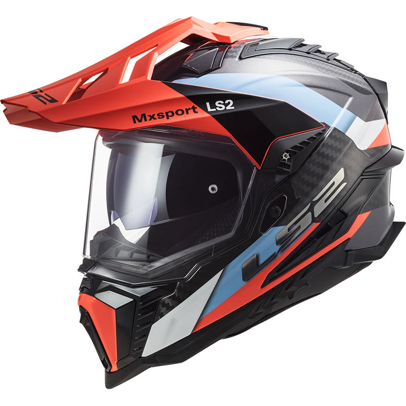 LS2 MX701 Explorer Carbon Frontier Dual Sport Motorcycle Helmet & Visor