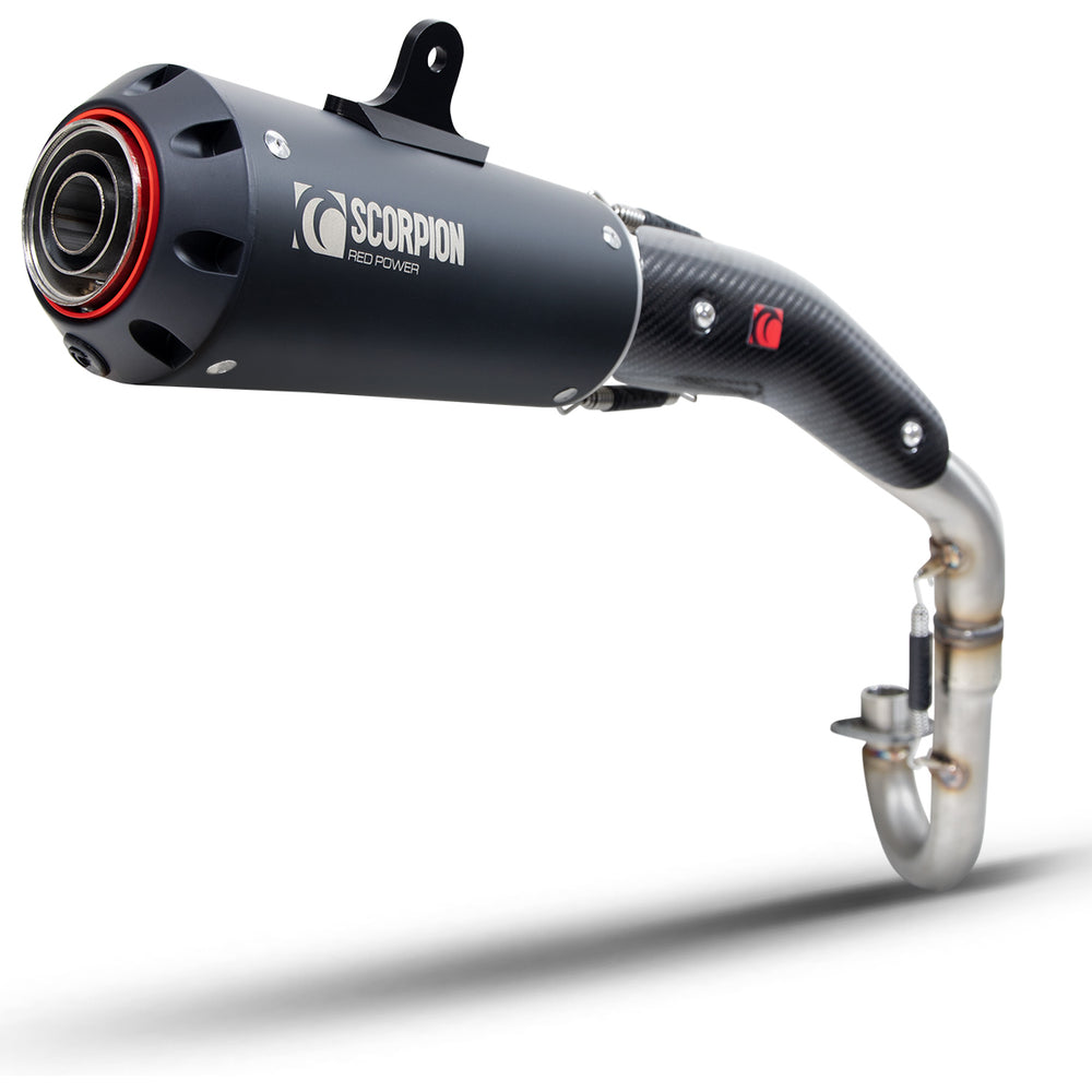 Scorpion Red Power Black Ceramic Oval Exhaust - Honda Monkey 125 2018 - 2021