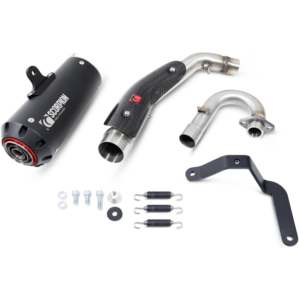 Scorpion Red Power Black Ceramic Oval Exhaust - Honda Monkey 125 2018 - 2021