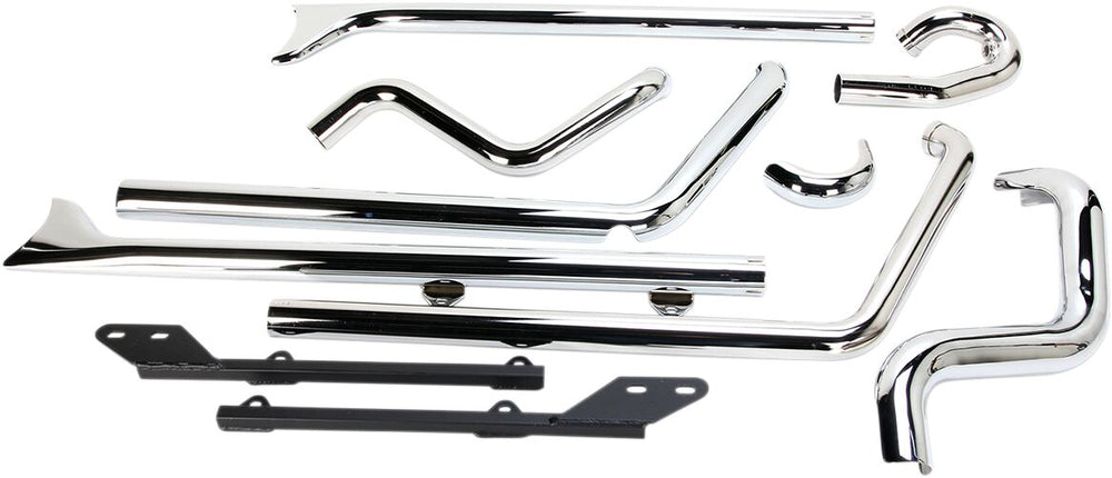 Bassani Fishtail True Dual Exhaust System - Harley Davidson FLSTFBS 1800 ABS 2016-2017