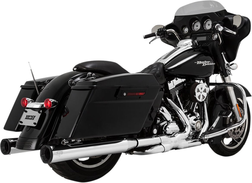 Vance & Hines Eliminator 400 Silencers For Harley Davidson FLHR 1340 1995-1998 Chrome/Black