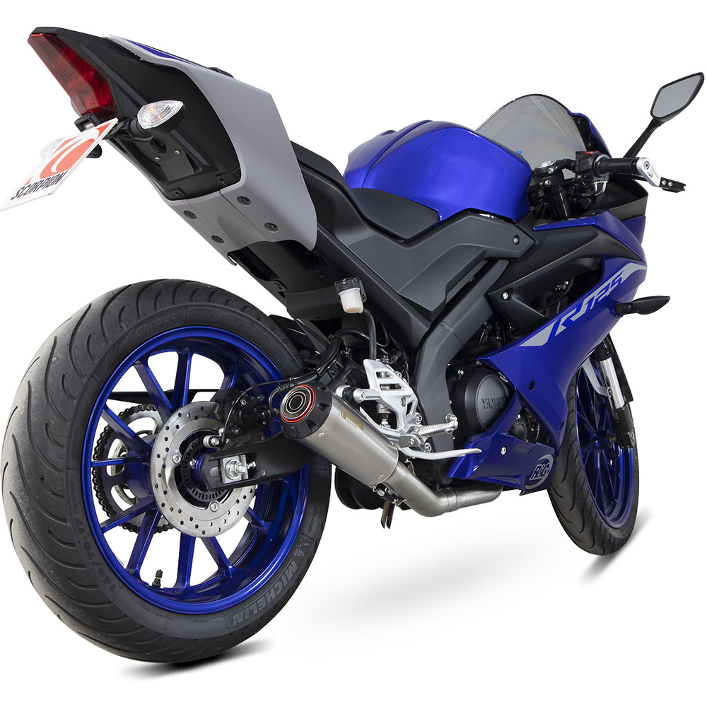 Scorpion Red Power Stainless Steel Exhaust For Yamaha YZF R 125 Full System 2021-2024
