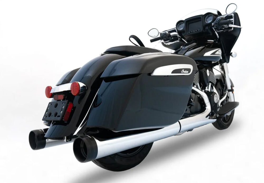 Rinehart 4.5" MotoPro45 Silencers for Indian For Indian Challenger 108 2020-2025 - Chrome/Black