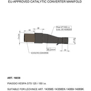 LeoVince Catalytic Converter - Vespa GTS 150 I.E. 2017-2019