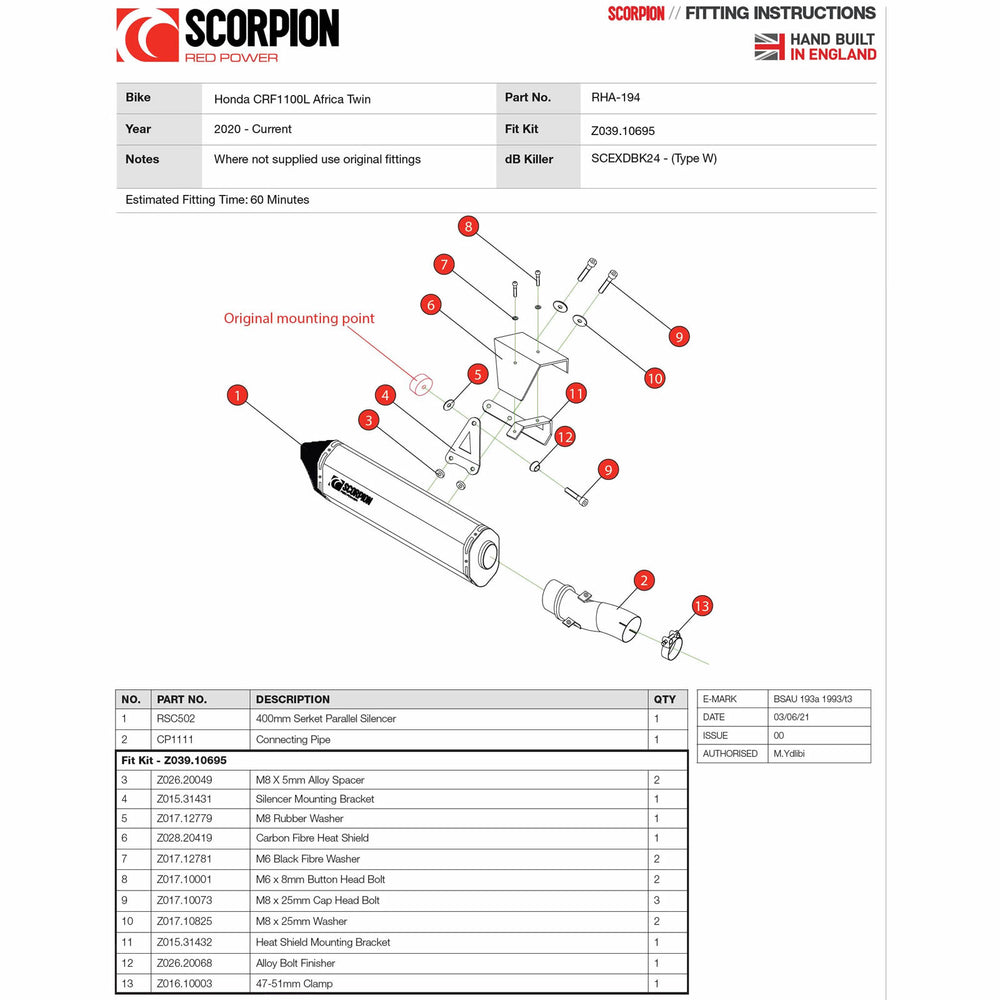 Scorpion Serket Parallel Stainless Steel Exhaust For Honda CRF 1100 Africa Twin 2020-2025