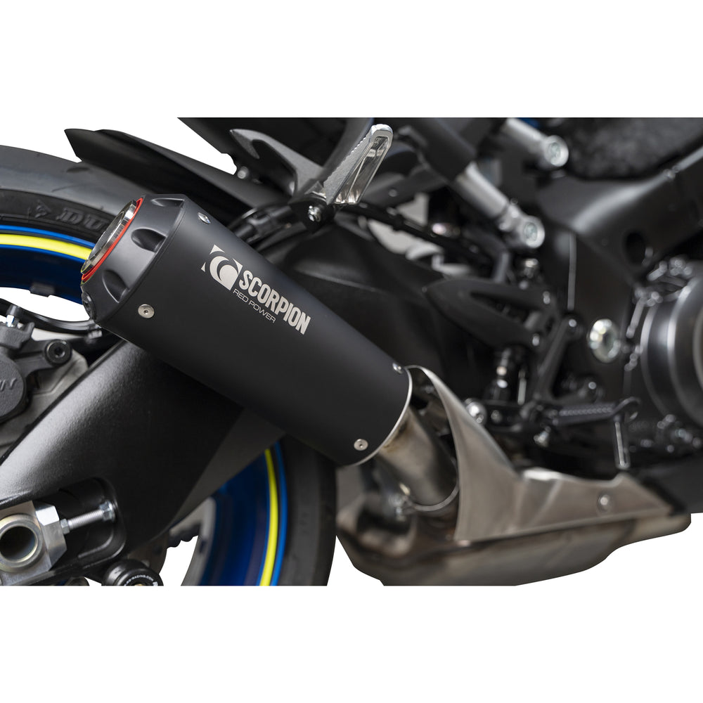Scorpion Red Power Black Ceramic Exhaust For Suzuki GSX-S 1000 2021-2025