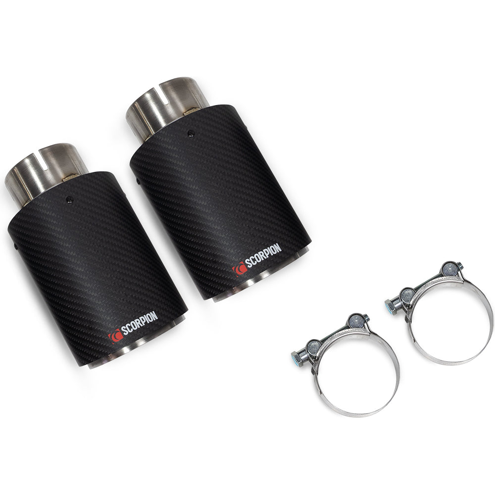 Scorpion Car Exhaust Upgrade Kit Twin 114mm Carbon Fibre Ascari Trim