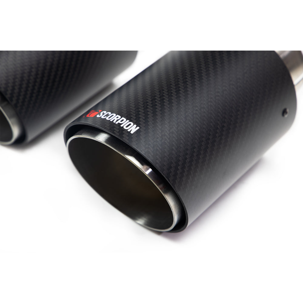 Scorpion Car Exhaust Upgrade Kit Twin 114mm Carbon Fibre Ascari Trim