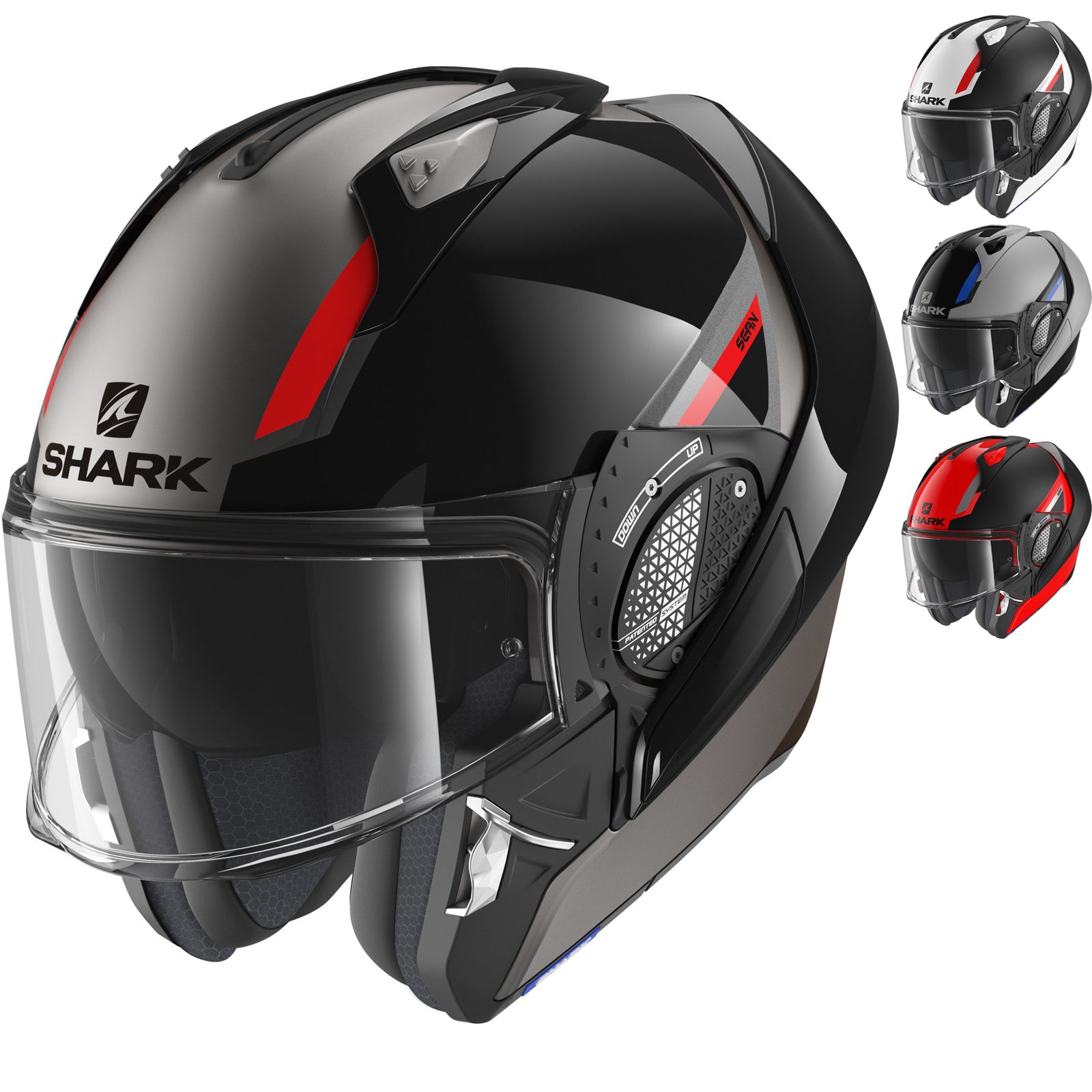Casco Moto Modulare P/J Shark EVO GT SEAN Antracite Nero Rosso Vendita