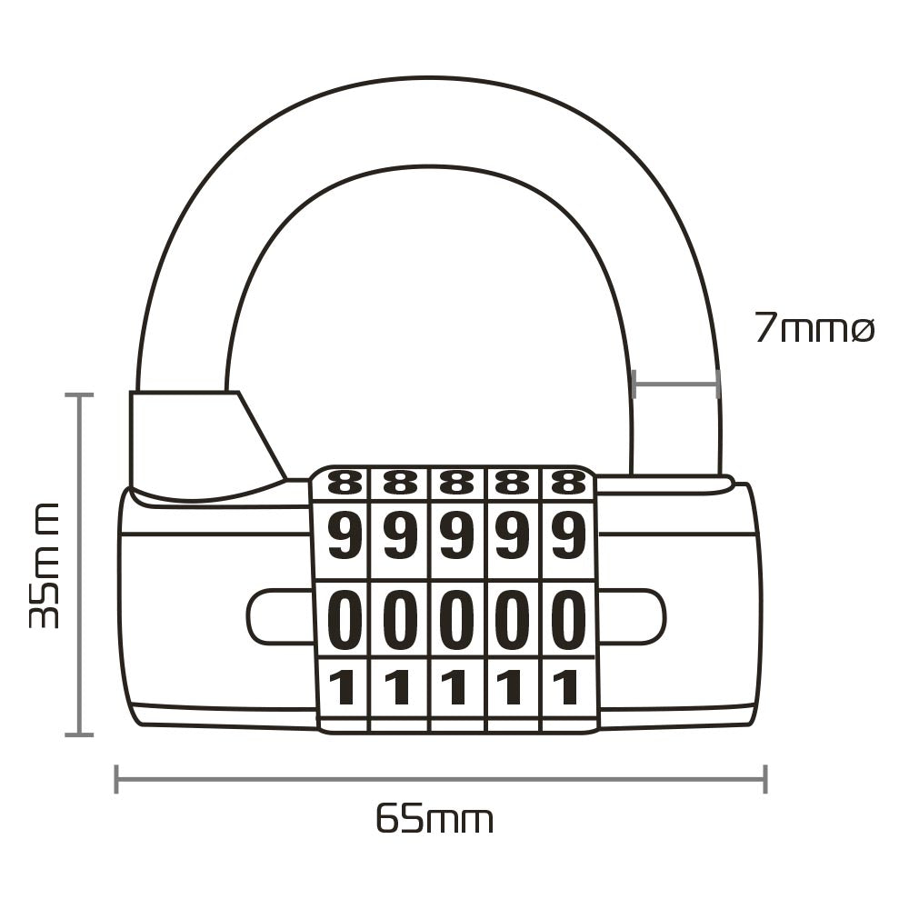 Oxford 5-Digit Combination Padlock