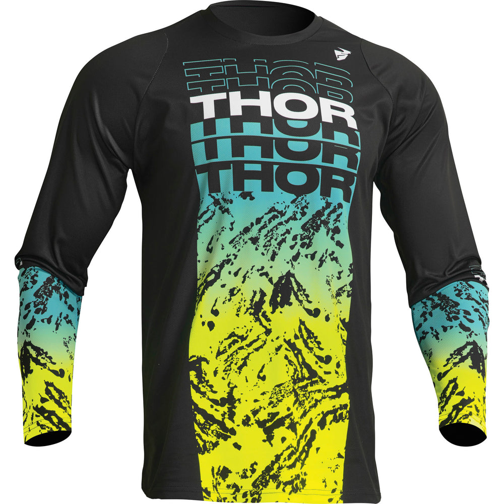 Thor Sector Atlas 2023 Motocross Jersey & Pants Black Teal Kit