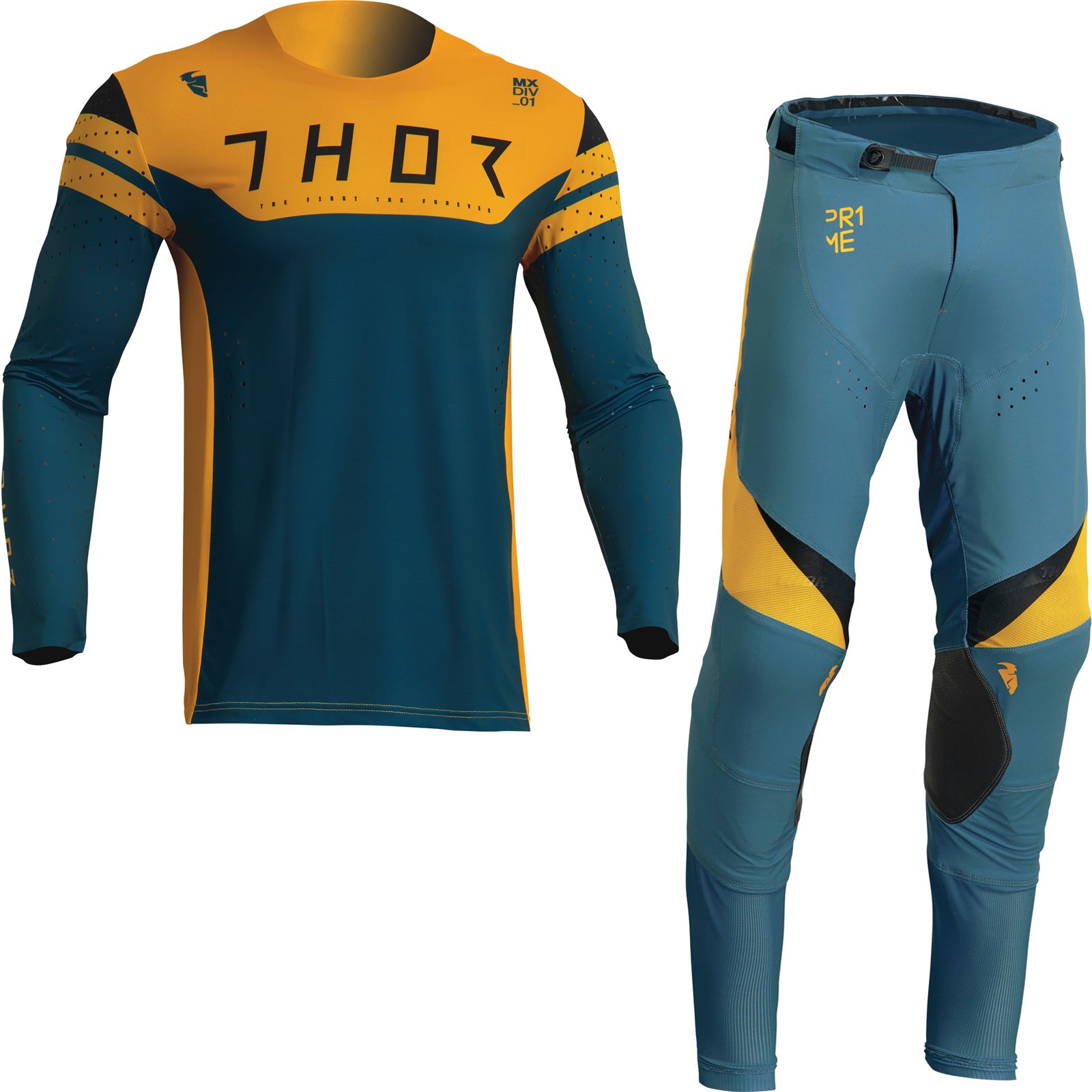 Thor Prime Rival 2023 Motocross Jersey & Pants Teal Yellow Kit – Ghostbikes