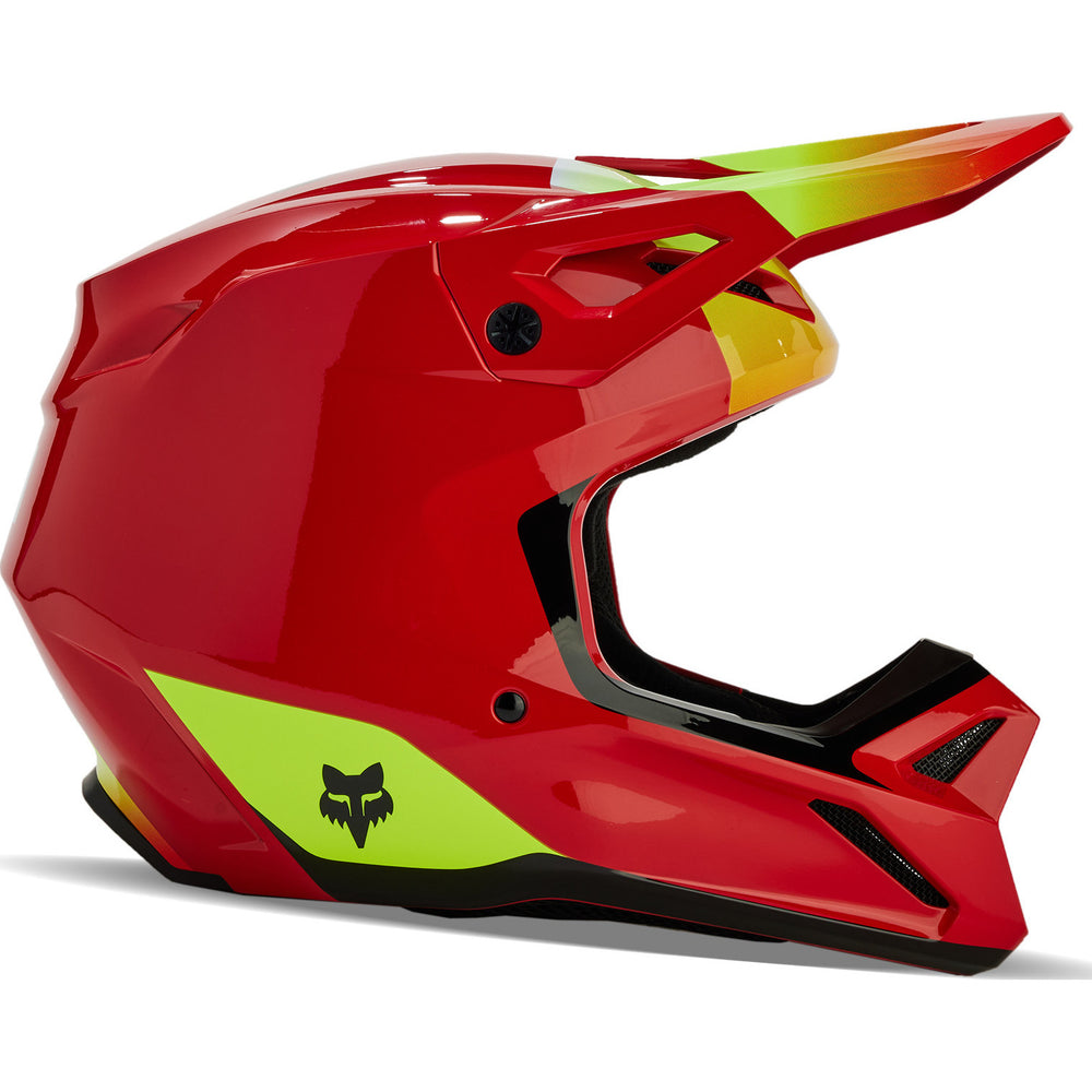 Fox Racing 2024 Youth V1 Ballast Fluo Red Motocross Helmet