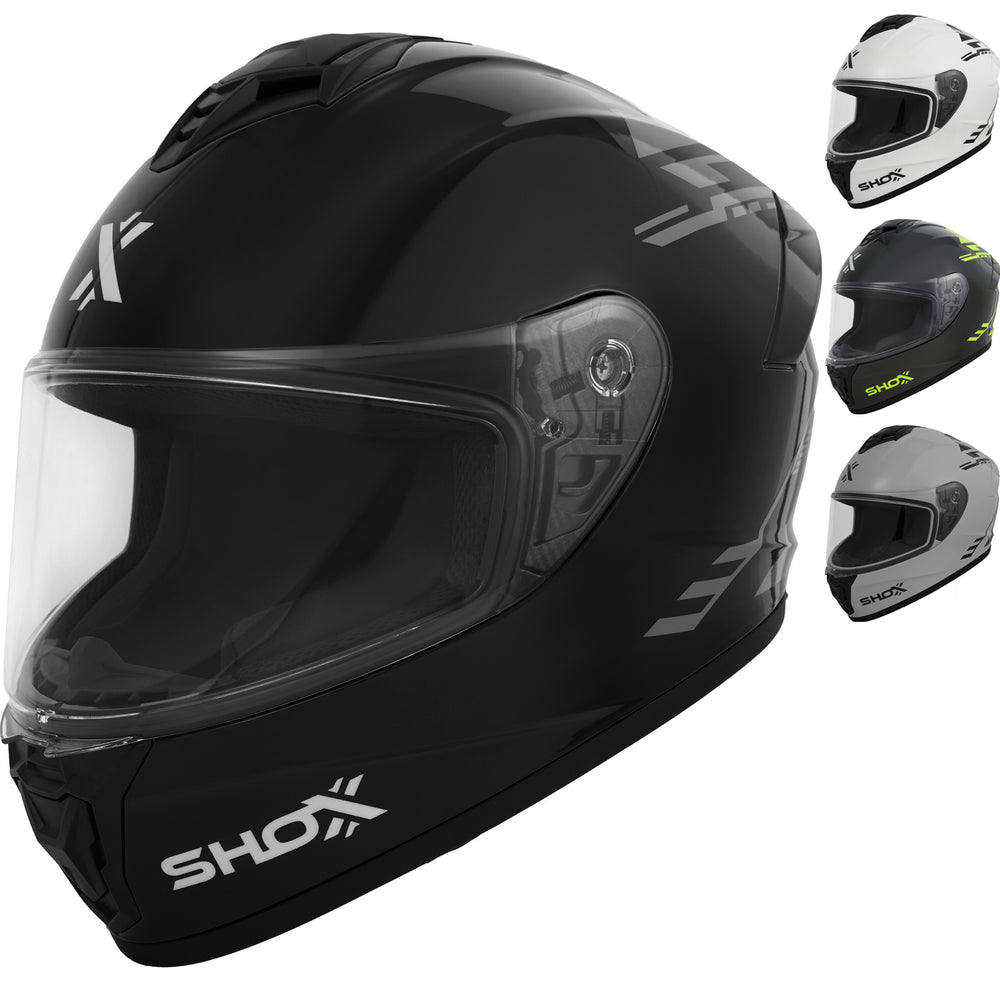 Shox Command Cyber-X ECE R22.06 Motorcycle Helmet (Grey Hi-Vis Yellow / 53-54cm