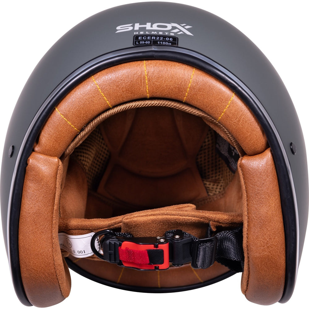 Shox Classic Solid Open Face ECE R22.06 Motorcycle Helmet – Ghostbikes Shox Classic Solid Open Face ECE R22.06 Motorcycle Helmet – Ghostbikes