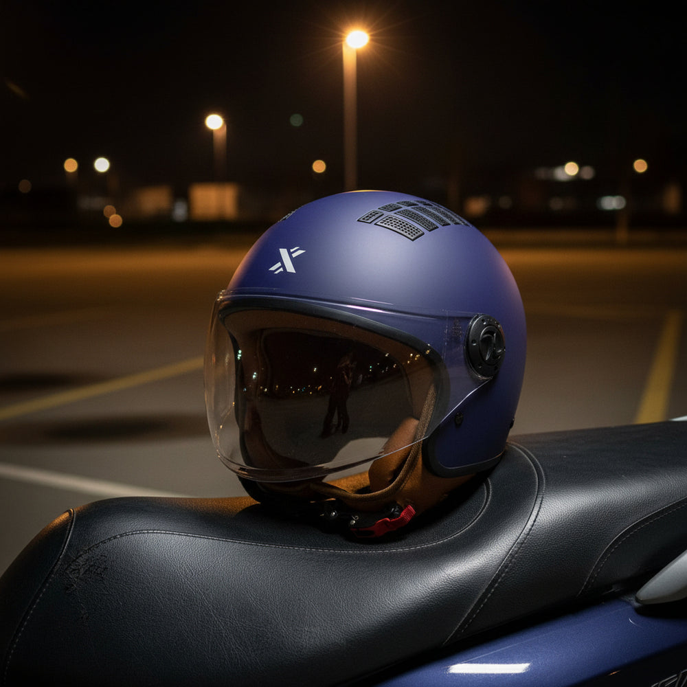 Shox Jetstream Solid Open Face ECE R22.06 Motorcycle Helmet
