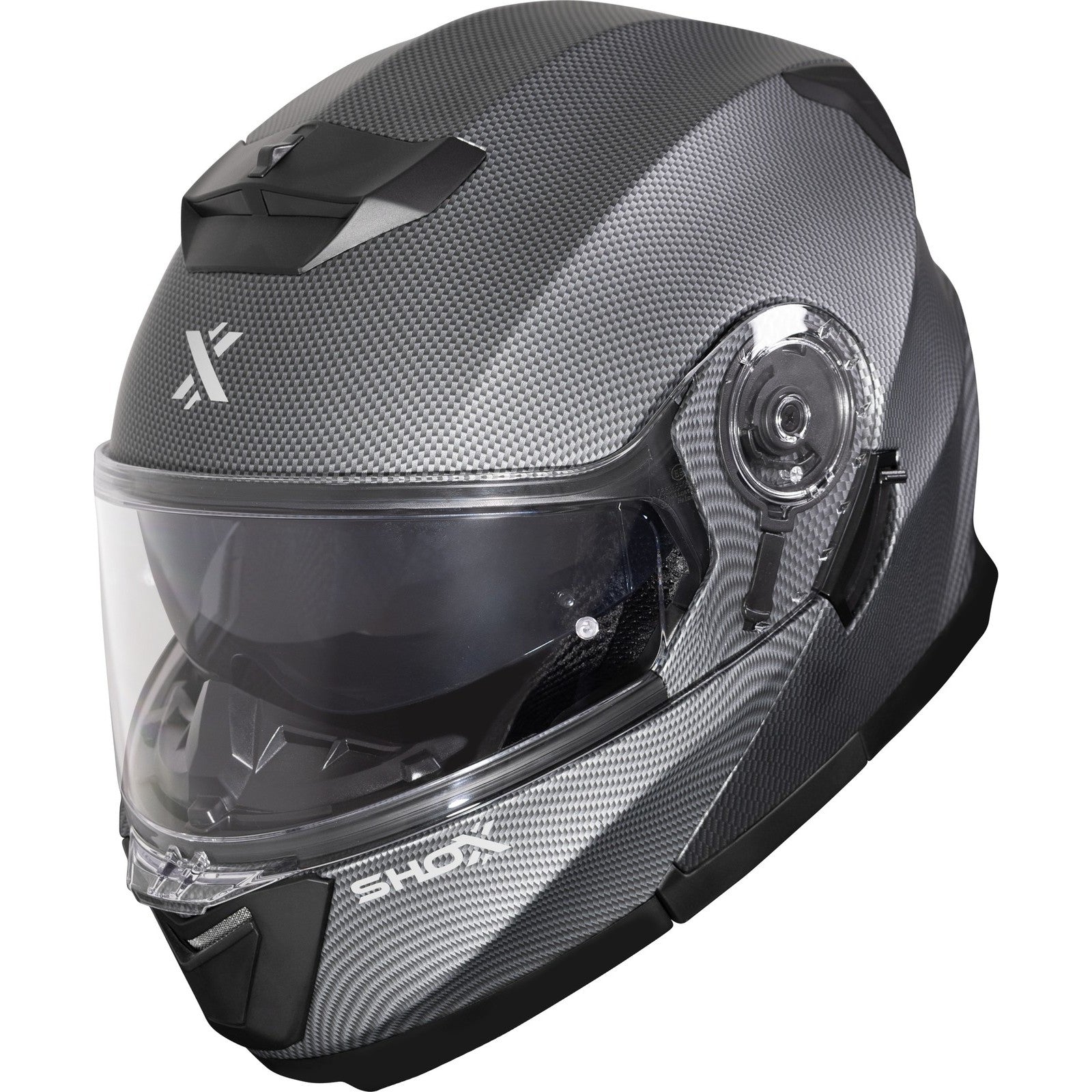 Shox Destination Carbon Flip Front ECE R22.06 Motorcycle Helmet ...