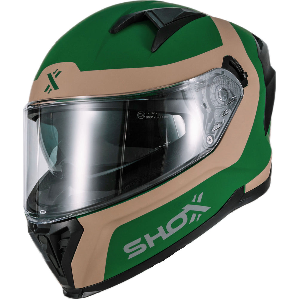 Shox Rapid ACU Motorcycle Helmet (Advance Gloss Orange Hi-Vis Yellow / 53-54cm