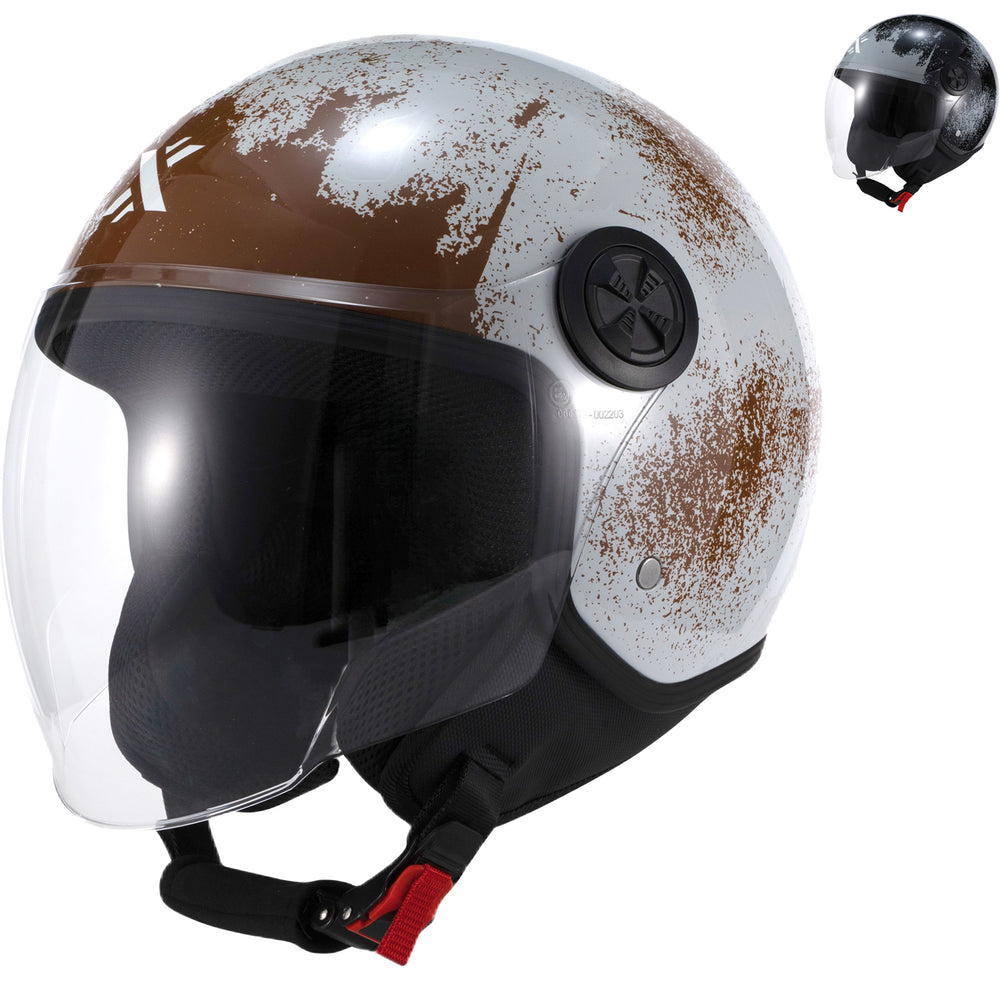 Shox Interceptor Rust Open Face Motorcycle Helmet
