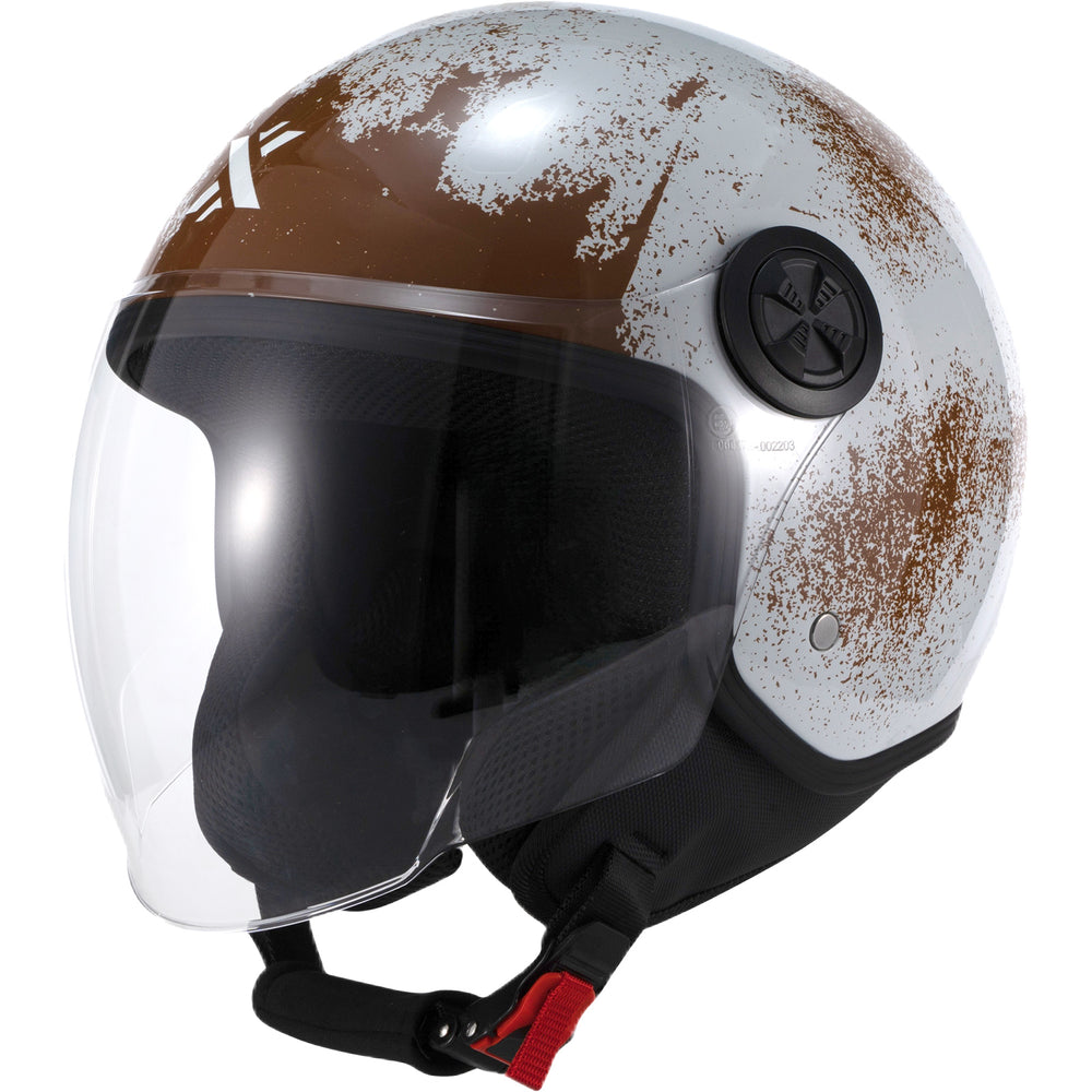 Shox Interceptor Rust Open Face Motorcycle Helmet