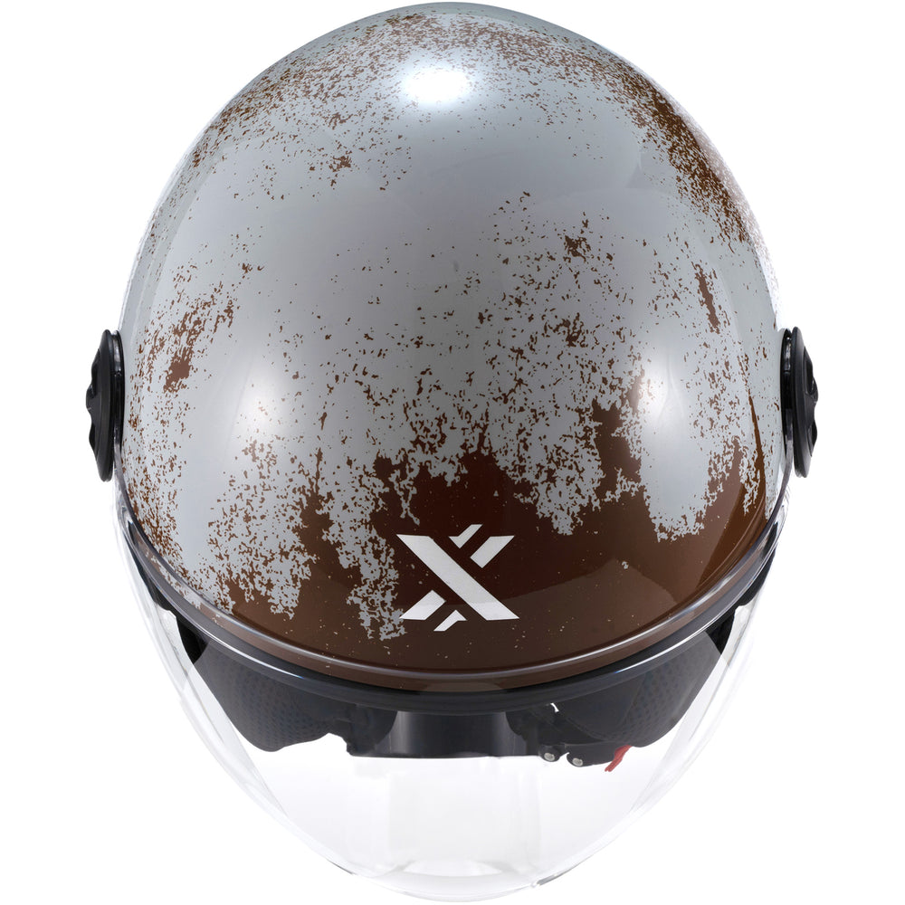 Shox Interceptor Rust Open Face Motorcycle Helmet
