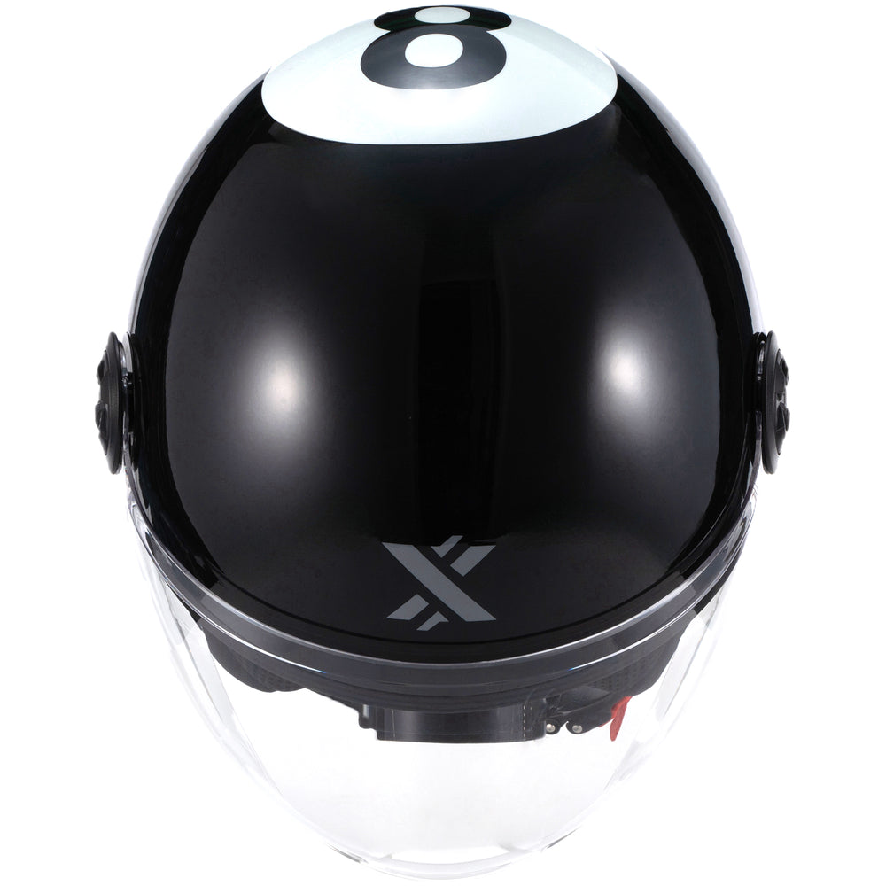 Shox Interceptor 8 Ball Open Face Motorcycle Helmet – Ghostbikes Shox Interceptor 8 Ball Open Face Motorcycle Helmet – Ghostbikes
