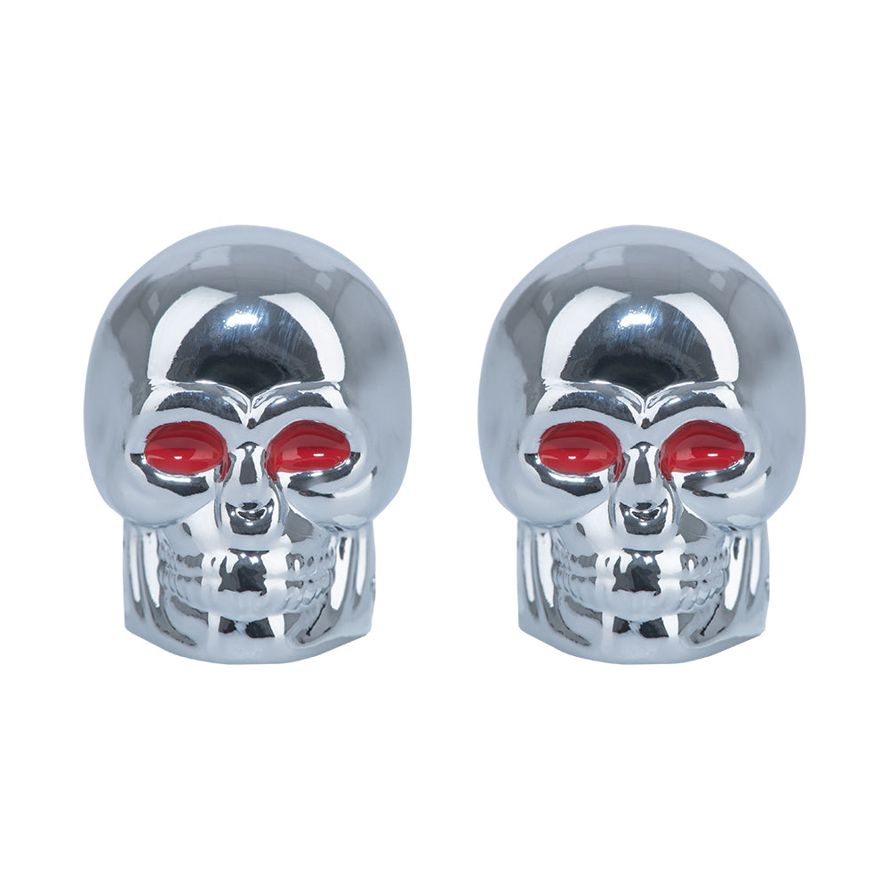 Oxford Skull Valve Caps Silver (OX766)