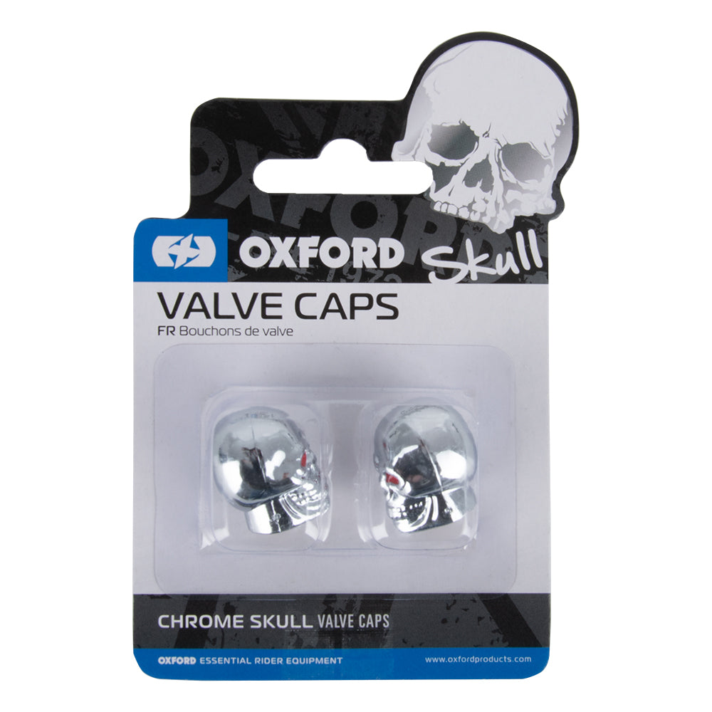 Oxford Skull Valve Caps Silver (OX766)