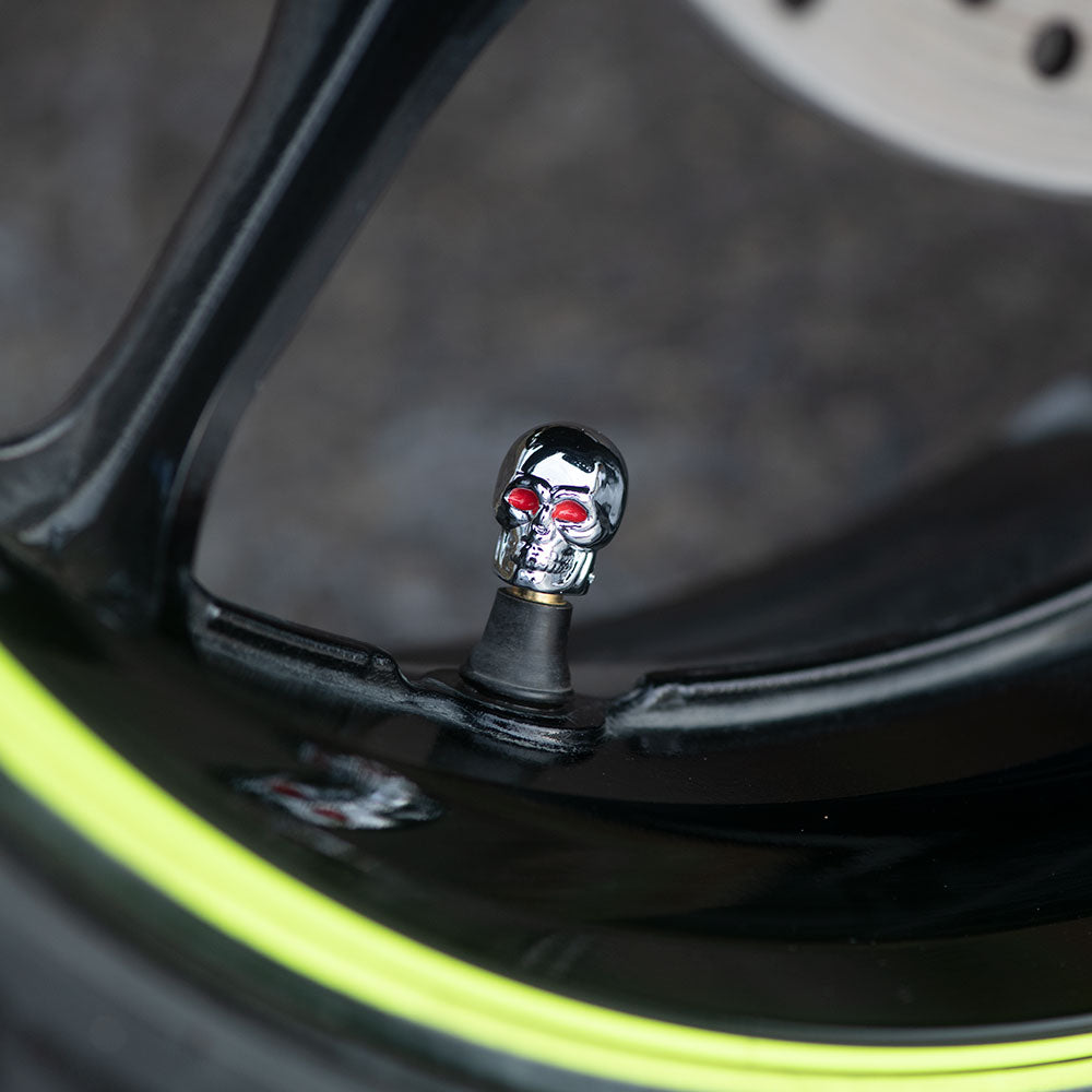 Oxford Skull Valve Caps Silver (OX766)