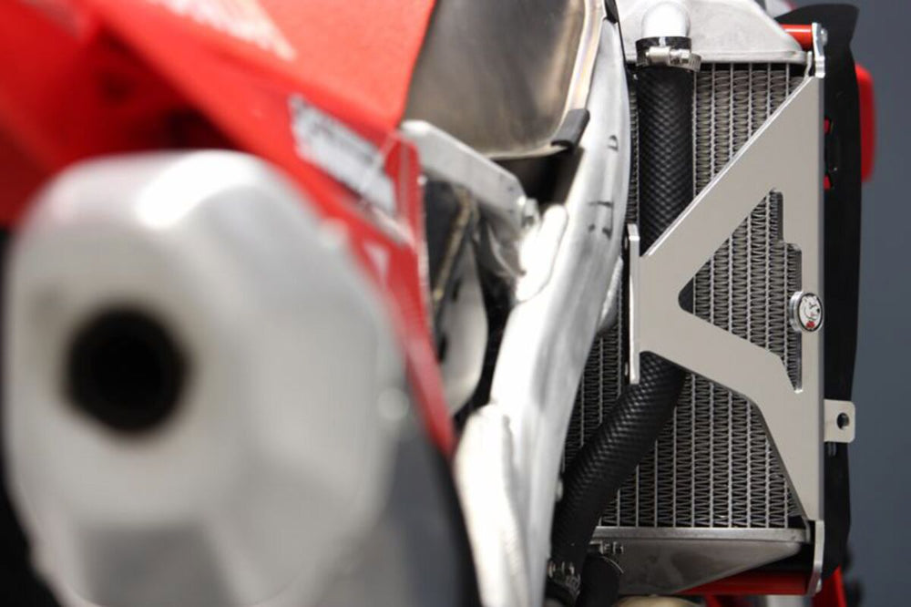 AXP Radiator Braces - Honda CRF250RX 2022-2024 - Aluminium/Red/Silver