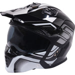 Stealth Fighter Orbit Open Face Motorcycle Helmet - Gloss Black Silver