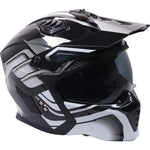 Stealth Fighter Orbit Open Face Motorcycle Helmet - Gloss Black Silver