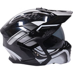 Stealth Fighter Orbit Open Face Motorcycle Helmet - Gloss Black Silver