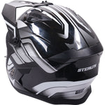 Stealth Fighter Orbit Open Face Motorcycle Helmet - Gloss Black Silver