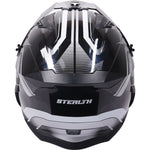 Stealth Fighter Orbit Open Face Motorcycle Helmet - Gloss Black Silver