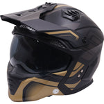 Stealth Fighter Orbit Open Face Motorcycle Helmet - Matt Black Gold