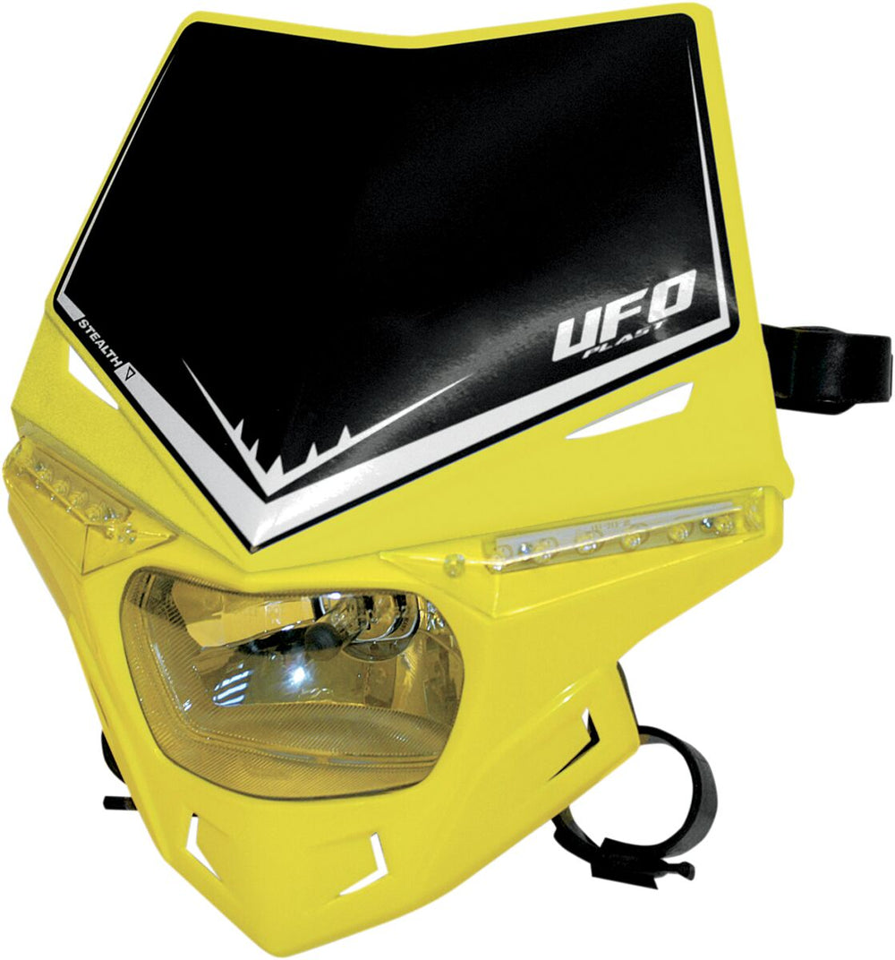 UFO Stealth 12V Headlight With LED Side Lights - Yellow