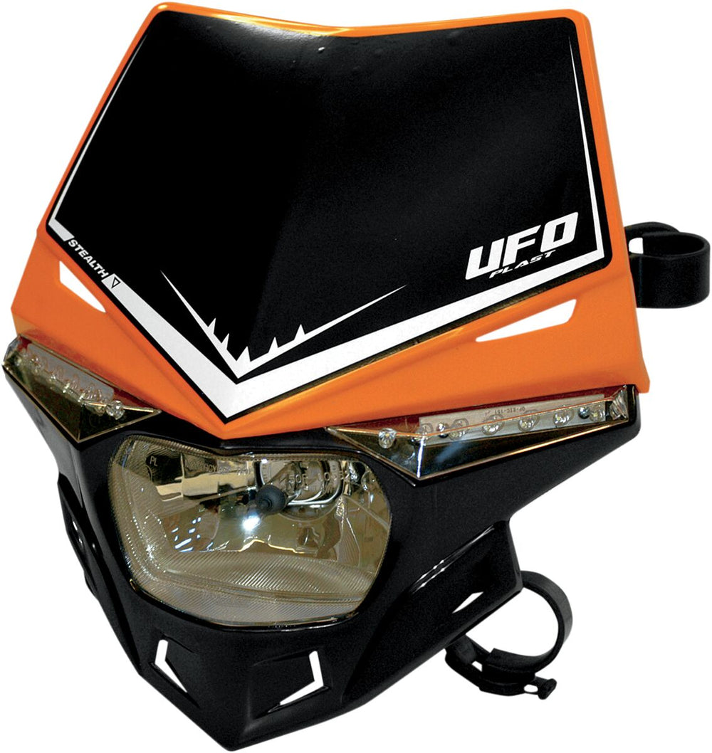 UFO Stealth 12V Headlight With LED Side Lights - Orange/ Black