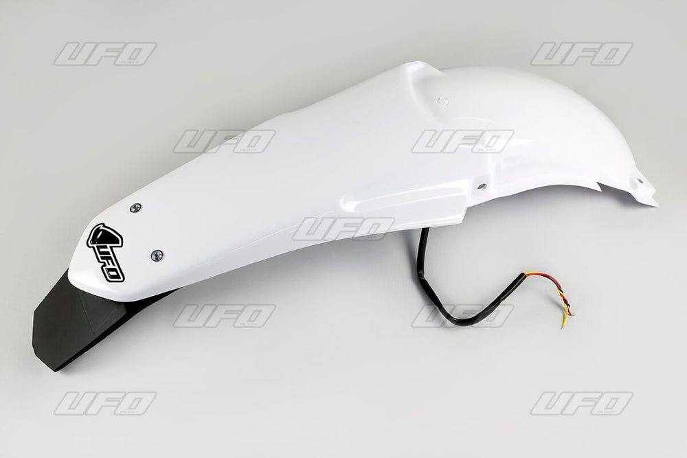 UFO Enduro Rear Fender With Tail Light - Yamaha YZ 125/250 2002-14 - White