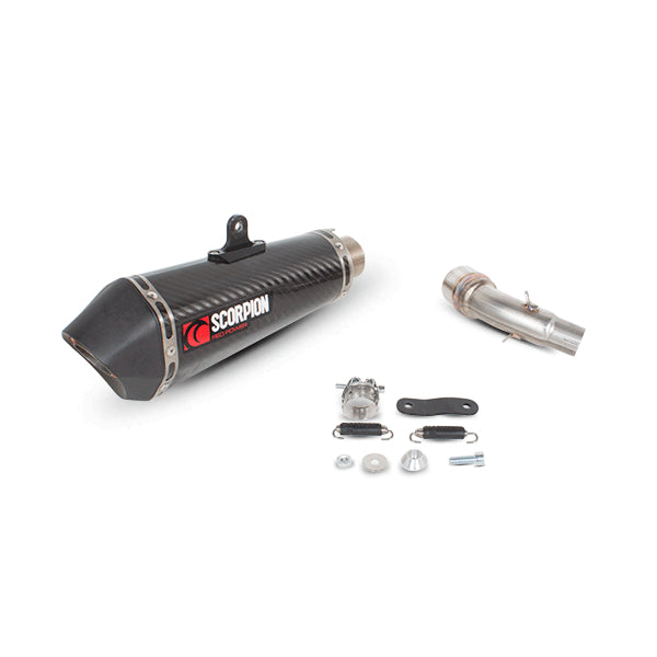 Scorpion Serket Taper Satin Titanium Oval Exhaust For Yamaha YZF R3 And R25 2014-2021