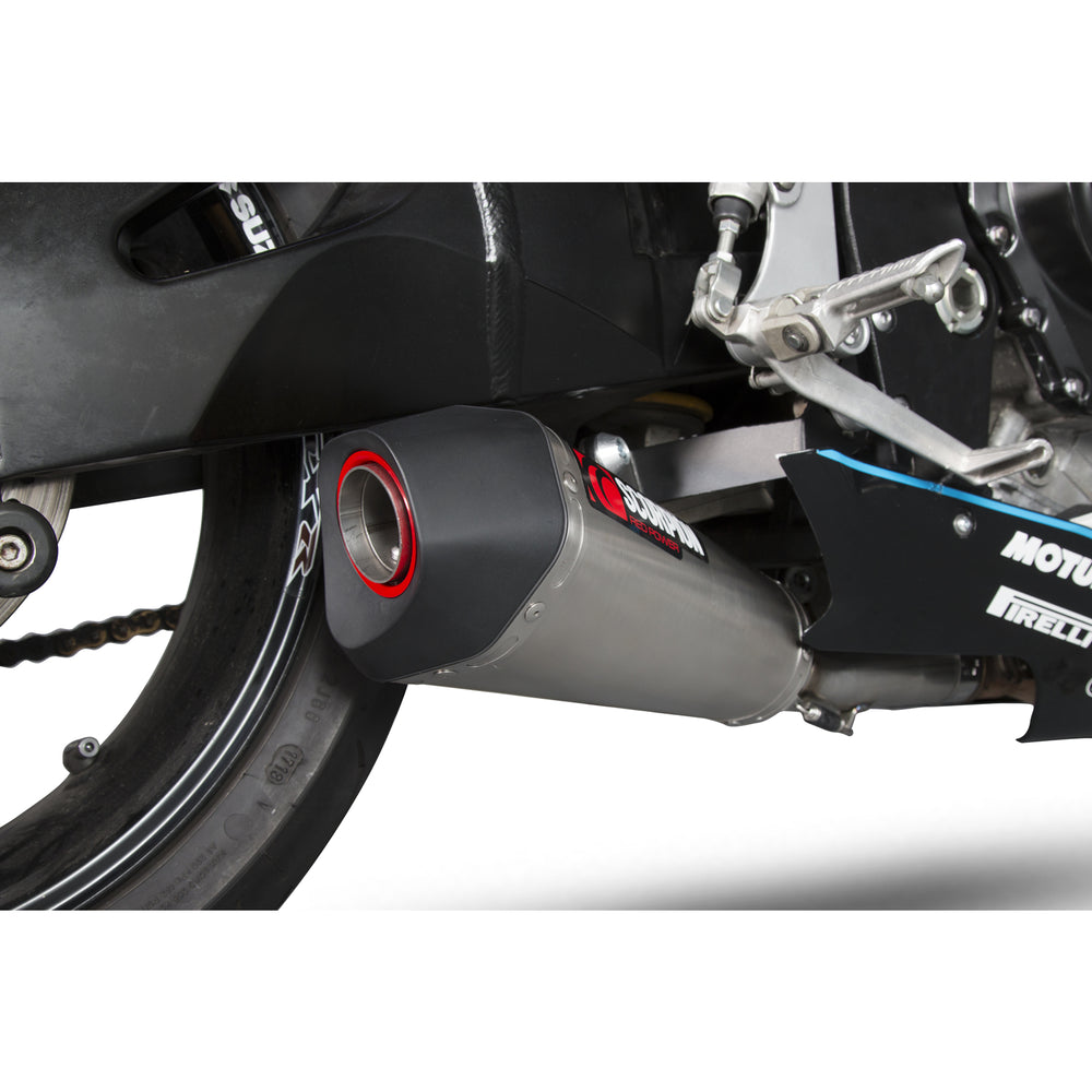 Scorpion Serket Taper Satin Titanium Oval Exhaust - Suzuki GSXR 600 & 750 K6/K7 2006 - 2007