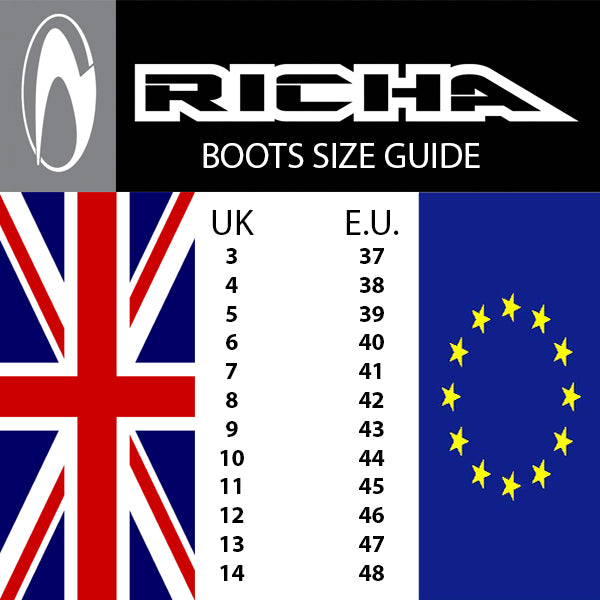 Richa Blade Waterproof Motorcycle Boots 48 Black (UK 14)
