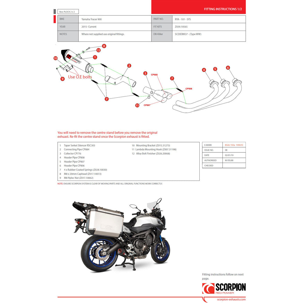 Scorpion Serket Taper Titanium Oval Exhaust For Yamaha MT-09 Tracer 2015-2020
