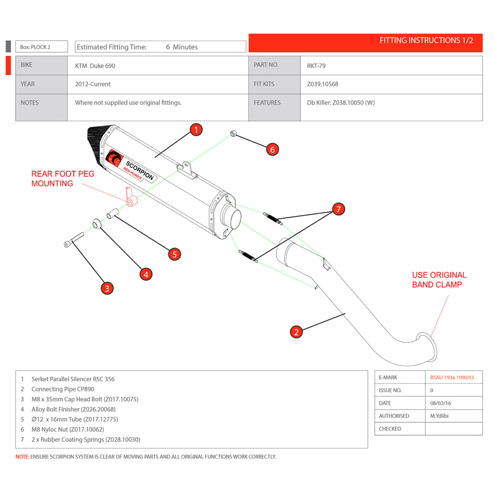 Scorpion Serket Parallel Stainless Oval Exhaust For KTM Duke 690 2012-2016