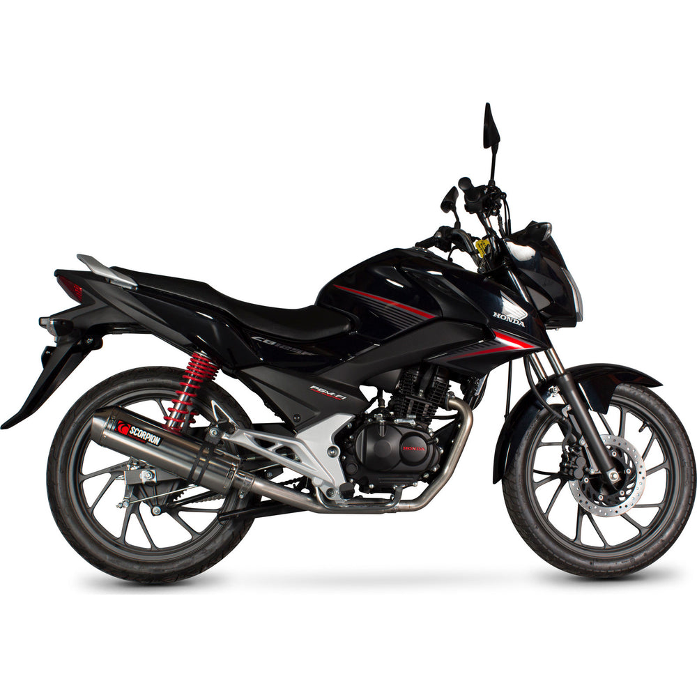 Scorpion Factory Stainless Oval Exhaust - Honda CB 125 F Full System 2015 - 2017