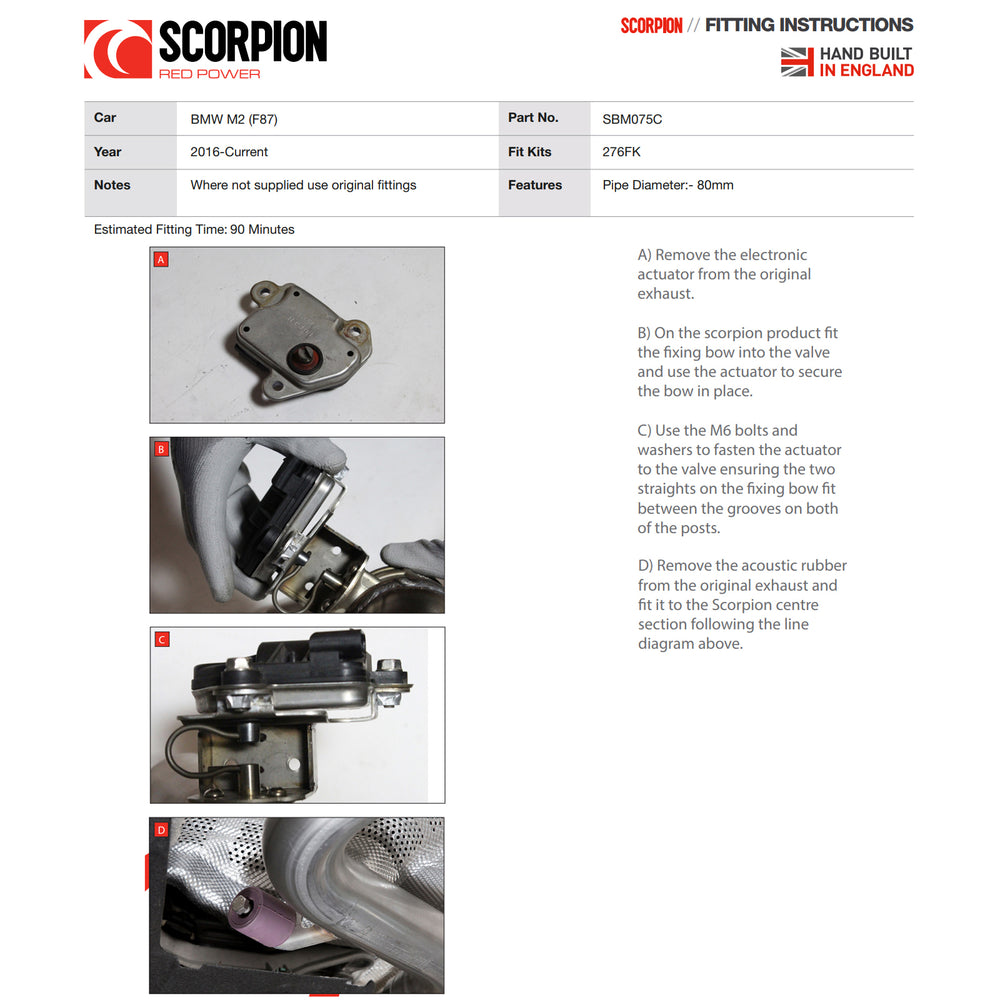Scorpion Car Exhaust Cat-Back System (Resonated) (Electronic Valve) Daytona Black - BMW M2 F87 2016 - 2018
