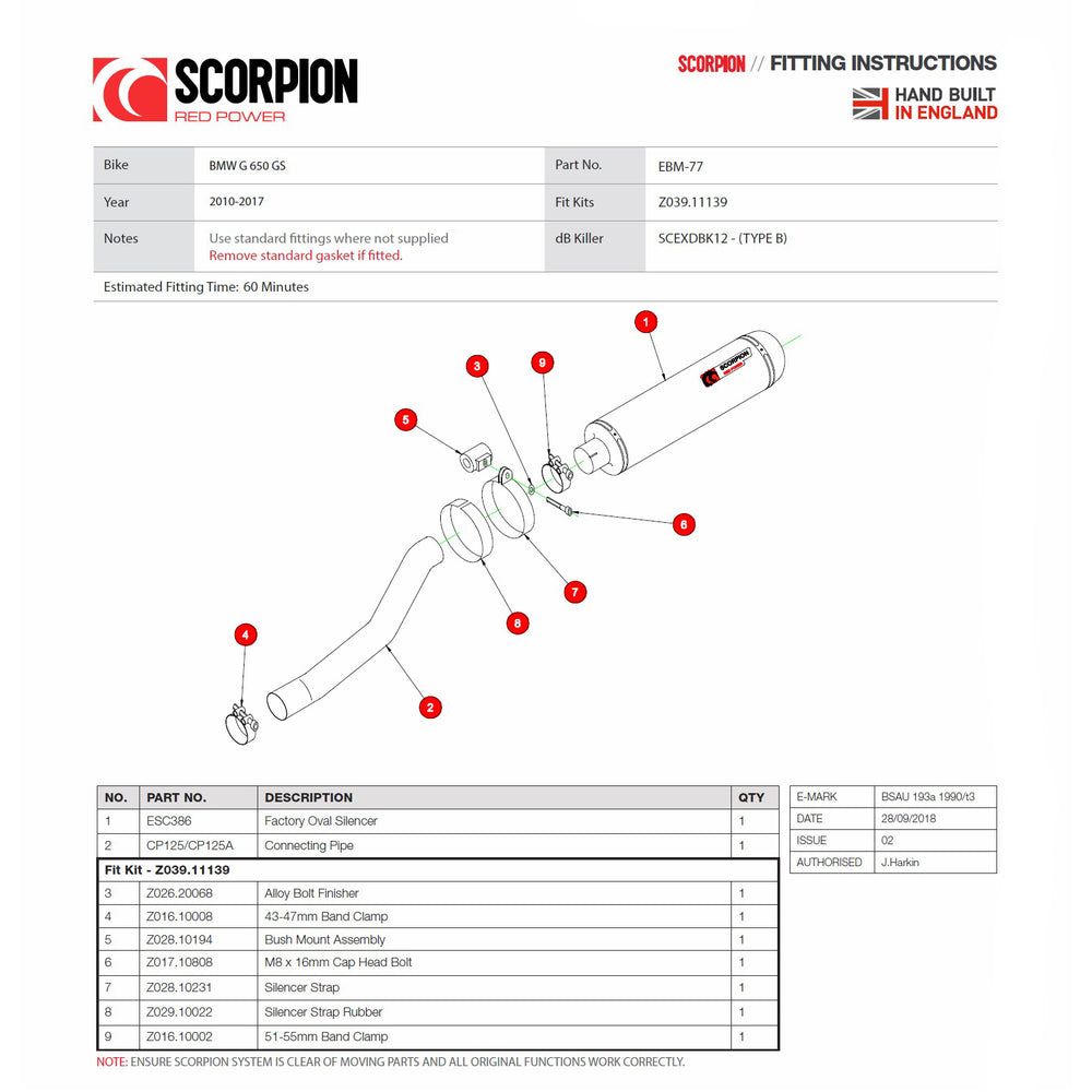 Scorpion Factory Titanium Oval Exhaust - BMW G650 GS 2010 - 2017