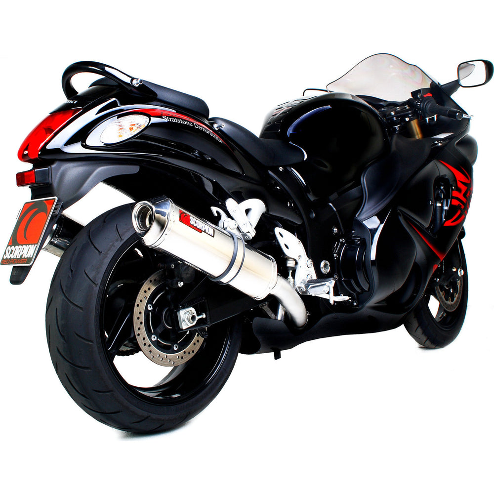 Scorpion Factory Stainless Steel Oval Exhaust (Pair) - Suzuki GSX 1300 R Hayabusa 2008 - 2017