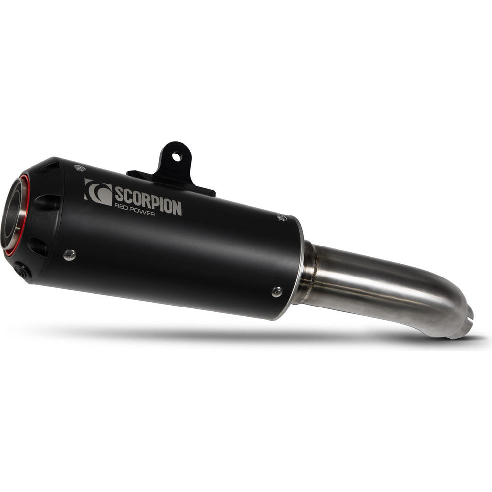 Scorpion Red Power Black Ceramic Exhaust For Kawasaki Z125 2018-2025